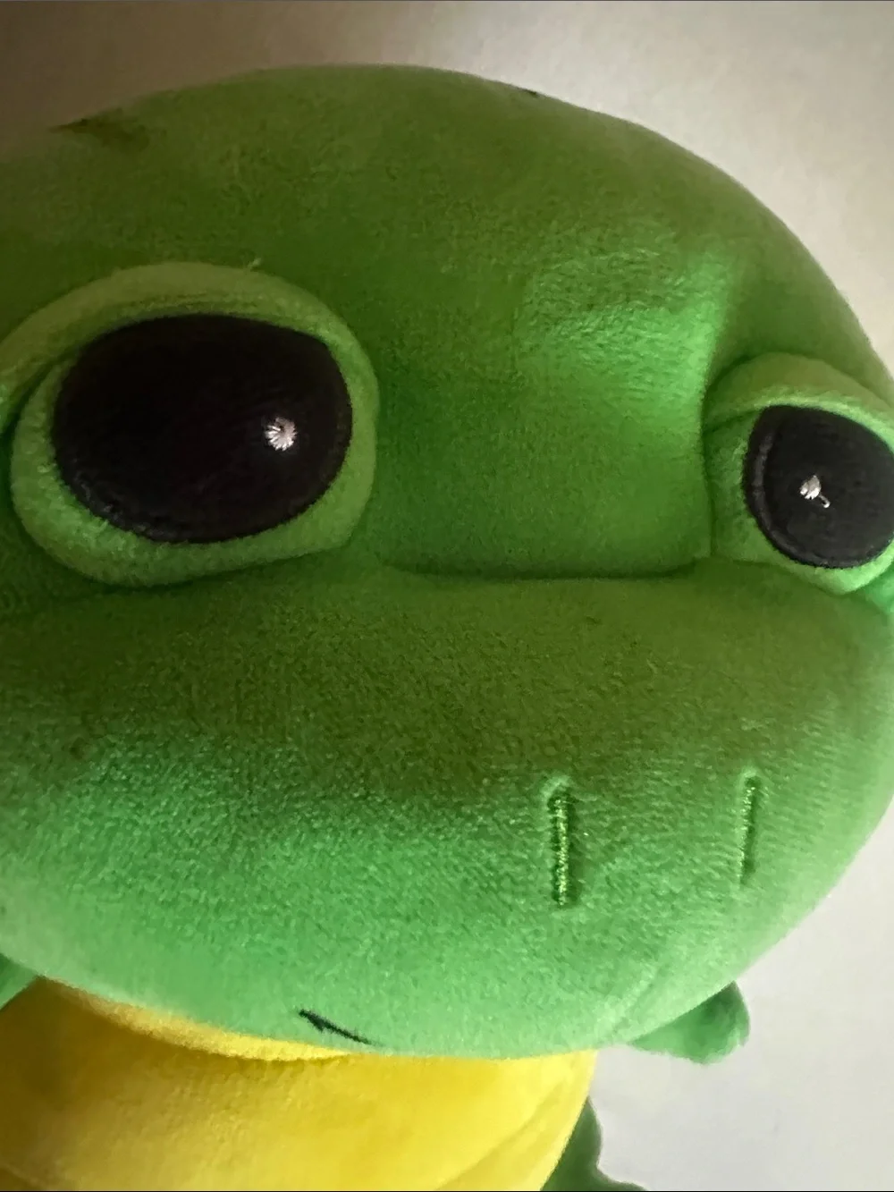 Plush Turtle Pet Toy - Green and Yellow Soft Squeaky Companion